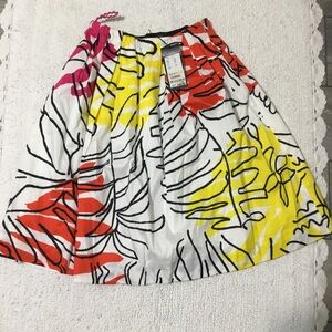 NWT Piazza Sempione Luxury Italian Multicolor Pleated Midi Skirt size 40…